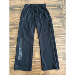 Girls Under Armour Black Jogger Sweatpants Youth Small S ColdGear